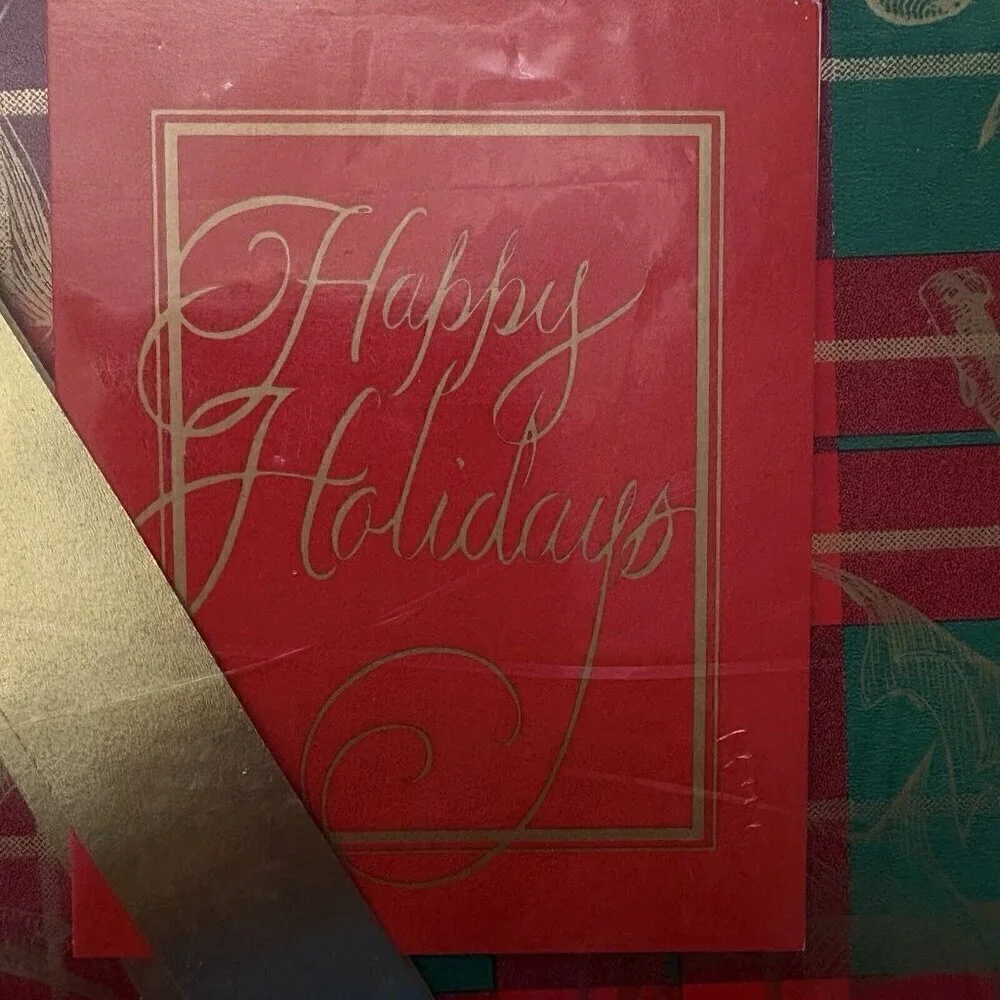 VTG 90s CHRISTMAS Happy Holidays Gift Wrap Ensemble Lord & Taylor NEW